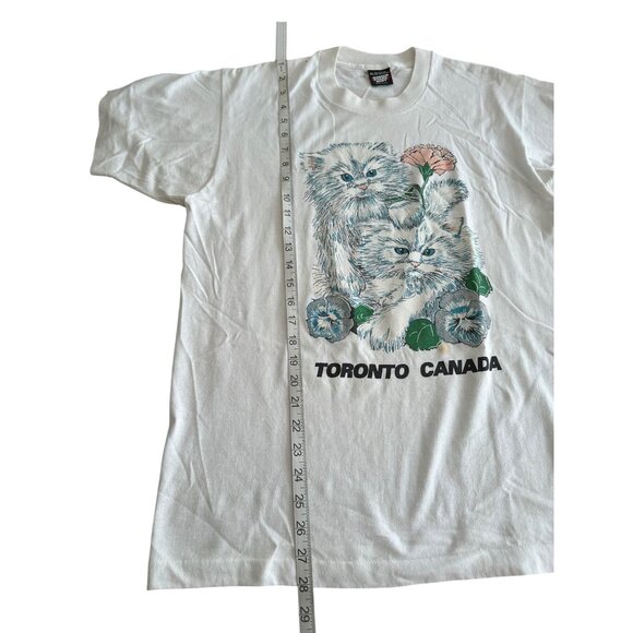 Vintage Toronto Canada Cat Graphic T-Shirt XL Screen Stars Best White Cat Lovers - Picture 7 of 9
